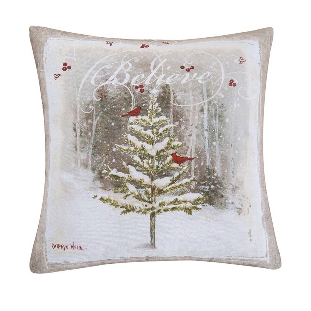 Christmas Throw Pillow Holidays Christmas Tree Snow Scene Decorative House‎
